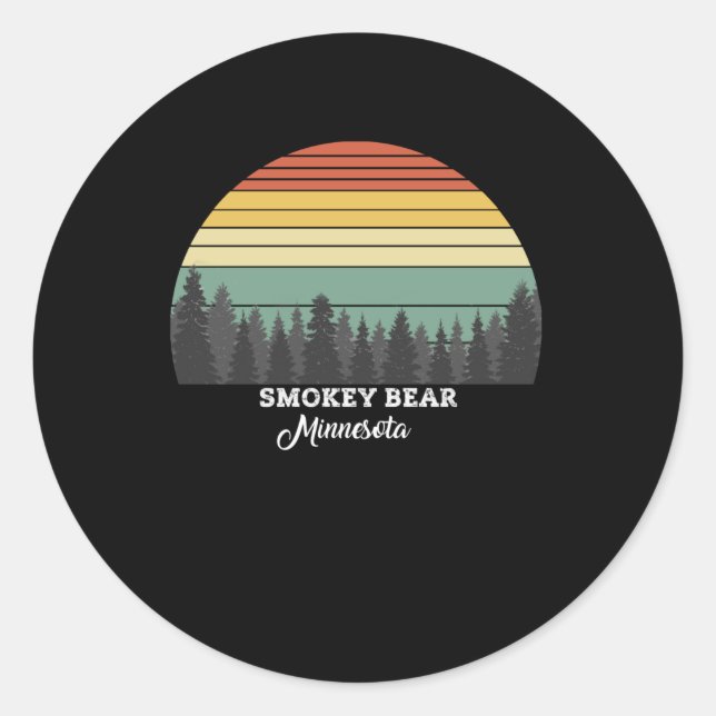 Smokey Bear Minnesota Classic Round Sticker (Front)