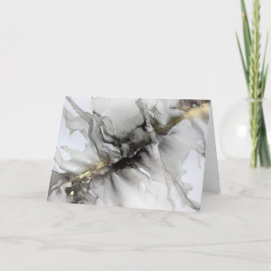 Smokey Black Grey Gold Thank You Card