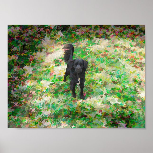 Smokey Black Mutt Cartoon Art Effect Poster (Front)