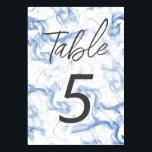 Smokey Blue Mist Background Table Number<br><div class="desc">The design features smokey blue mist background. Personalize the template text or edit using the design tool to select a font style,  size,  and colour you like.</div>