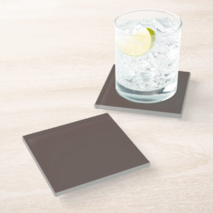 Smokey Coffee Quartz Neutral Brown Solid Colour Glass Coaster