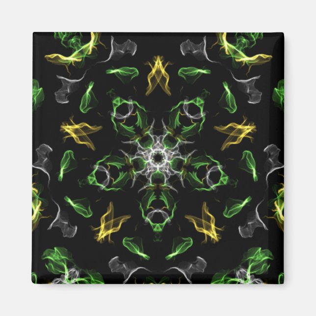 Smokey Green Mandala Digital Drawing Magnet (Front)