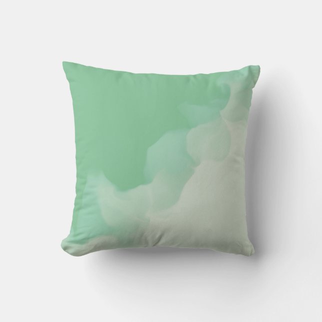 Smokey Light Greens Throw Pillow (Front)