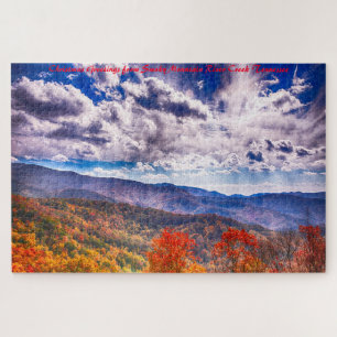 Smokey Mountain River Creek. Christmas Greetings Jigsaw Puzzle