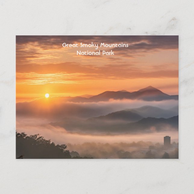 Smokey Mountains as seen from Knoxville, Tennessee Postcard (Front)