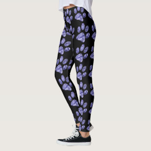 Smokey Purple Paw Print Leggings