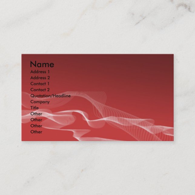 Smokey Red Business Card (Front)
