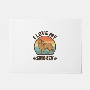 Smokey Sheltie Dog Vintage Sunset Shirt Design_1 Doormat