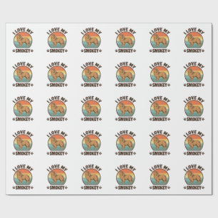 Smokey Sheltie Dog Vintage Sunset Shirt Design_1 Wrapping Paper