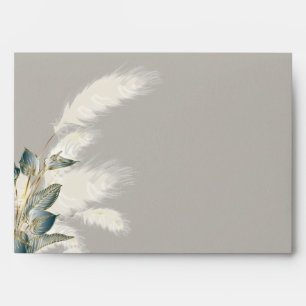 Smokey Teal  Anthurium Pampas Grass Envelope