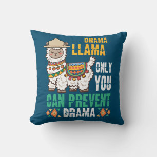 Smokey the Llama Only You Can Prevent Drama Throw Pillow