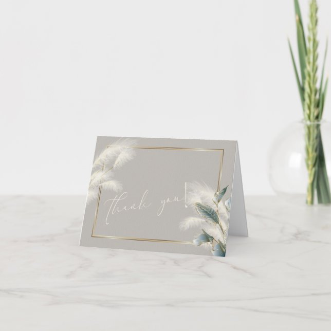 Smokey Turquoise Anthurium Pampas Carte de remerci (Devant)