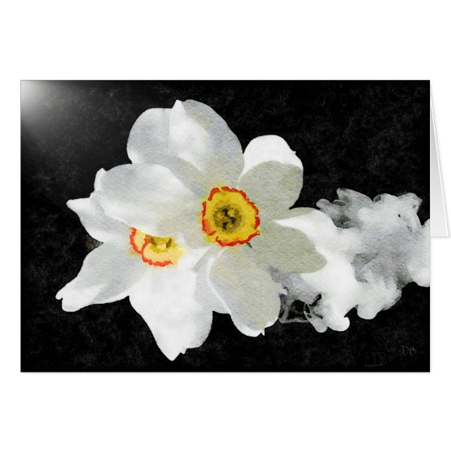 Smokey White Floral Cards (Front Horizontal)