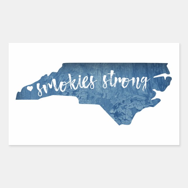 Smokies Strong North Carolina Wood Grain Sticker (Front)