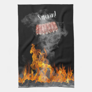 Smokin BBQ Ribs Kitchen Towel