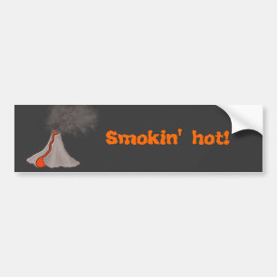 Smokin' Hot Volcano Design Bumper Sticker