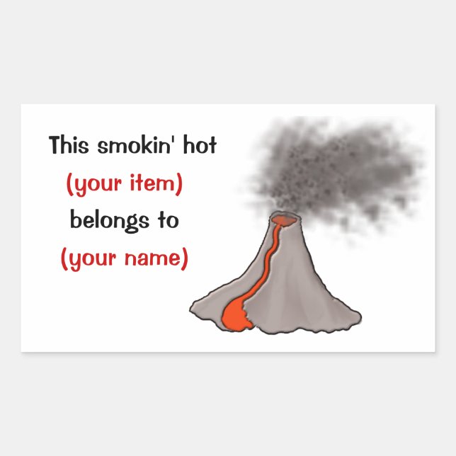 Smokin' Hot Volcano Design Sticker (Front)