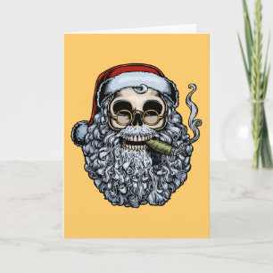 Smokin' Santa Skull Holiday Card