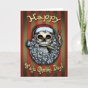 Smokin' Santa Skull Holiday Card
