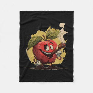 Smoking Apple Look For Cigars And Cigarettes Lover Fleece Blanket