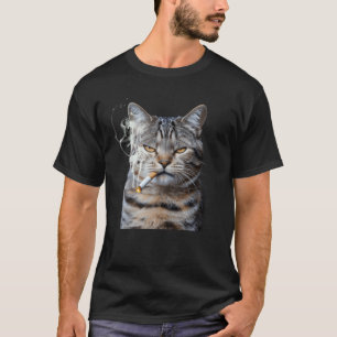 Smoking Cat Cigarette Kitty Meme Generation Z Anim T-Shirt