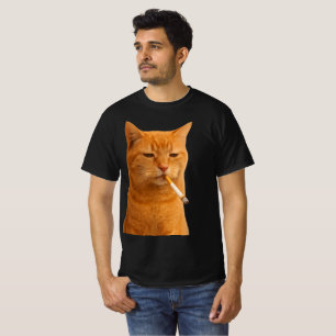 Smoking Cat Meme Vintage Funny Cat with Cigarett T-Shirt