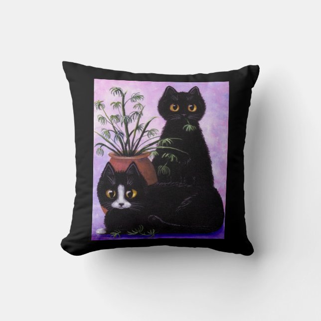 Smoking Creationarts de coussin de chat noir (Recto)