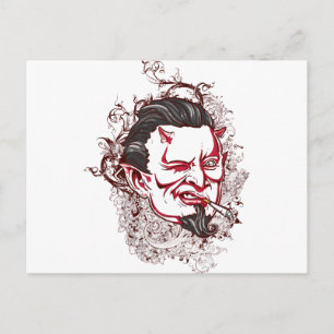 Smoking Devil Postcard