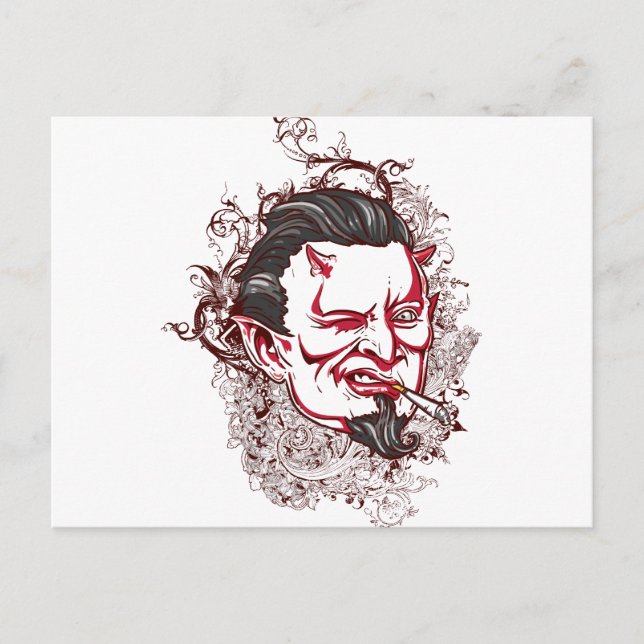 Smoking Devil Postcard (Front)