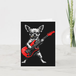 Smoking dog funny chihuahua meme playing guitar card