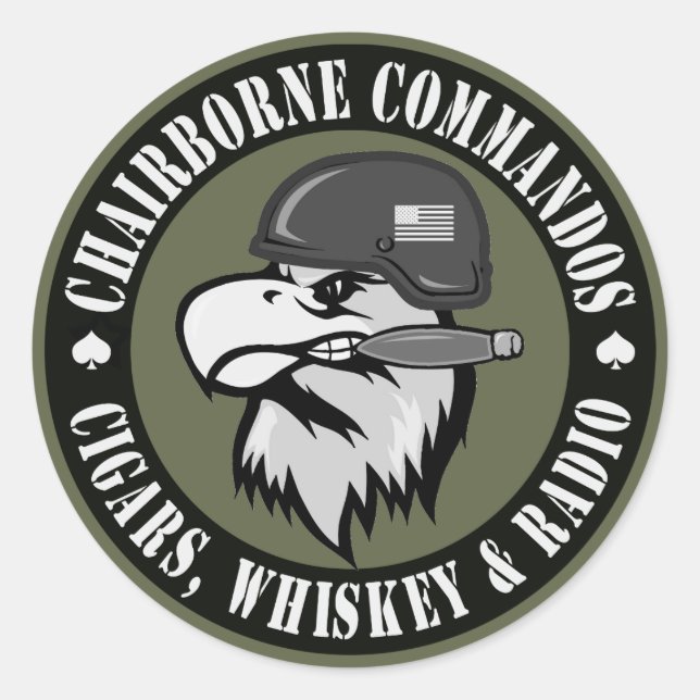 Smoking Eagle Round Classic Round Sticker (Front)