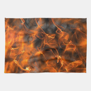 Smoking Flames of Fire Kitchen Towel