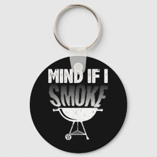 Smoking For Men Dad Grilling Meat Bbq Smoker Food Keychain