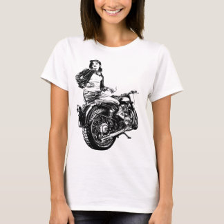 Smoking Girl With Motor Scooter Gift T-Shirt