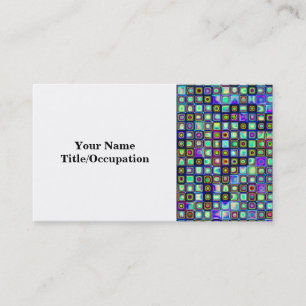 Smoking Green Funky Retro Mosaic Tiles Pattern Business Card