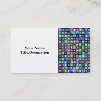 Smoking Green Funky Retro Mosaic Tiles Pattern Business Card