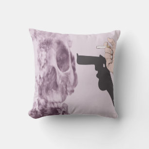 Smoking harms yourself, printable wall art throw pillow