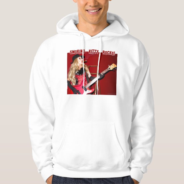 Smoking Kitty Rocks! Hoodie (Front)