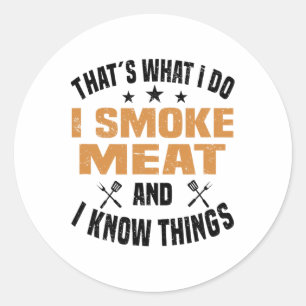 Smoking Meat Bbq Grilling Smoker Smoked Meat 2  Classic Round Sticker