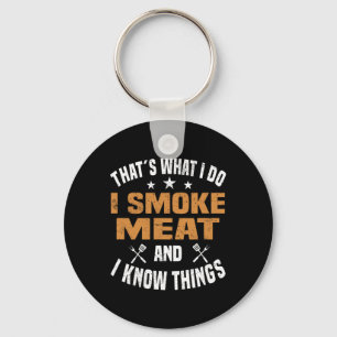 Smoking Meat Bbq Grilling Smoker Smoked Meat Keychain