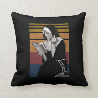 Smoking Nuns Retro Style Throw Pillow