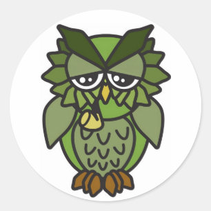 Smoking Owl 2.0 Classic Round Sticker