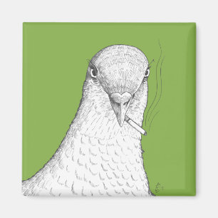 Smoking Pigeon Magnet   Bizarre, Quirky, and Fun