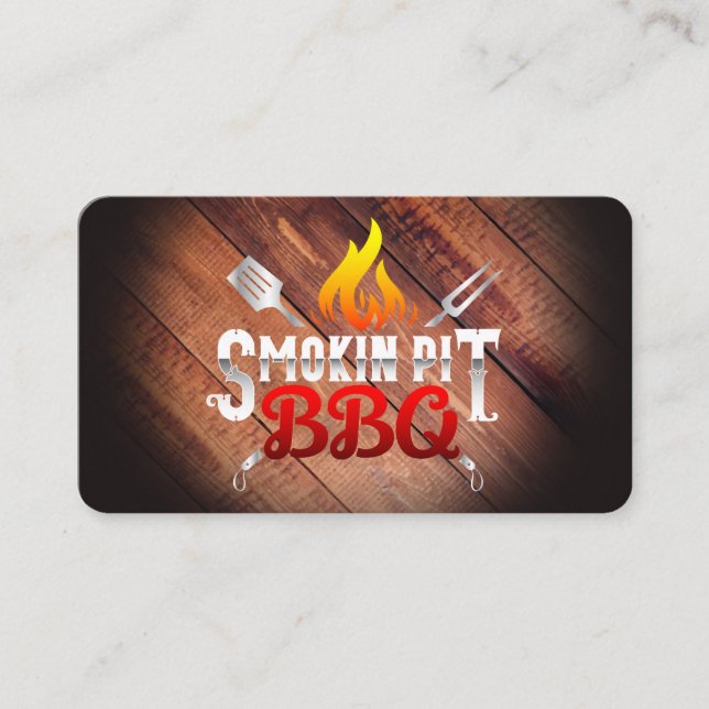 Smoking Pit BBQ Grilling | Restaurant Business Card (Front)