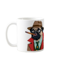 Smoking pug mug