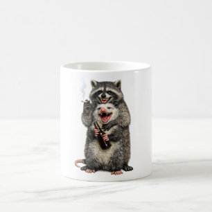 Smoking Raccoon, Beer Opossum Best Friends Coffee Mug