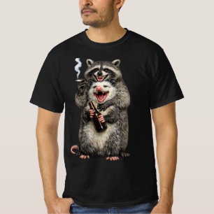 Smoking Raccoon, Beer Opossum Best Friends T-Shirt