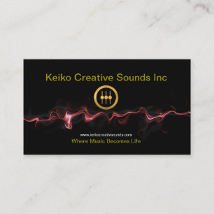 Smoking Red Hot Metal Wave Sound Engineer Business Card