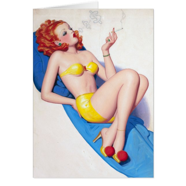 Smoking Redhead Pin Up (Front)
