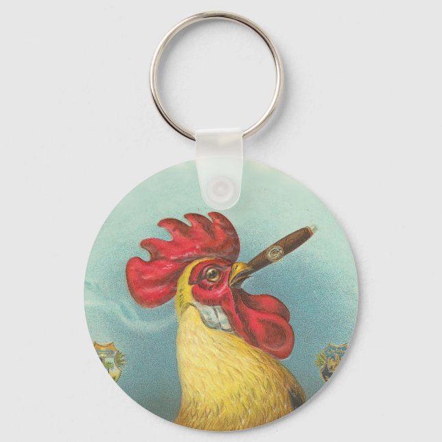 Smoking Rooster Keychain (Front)